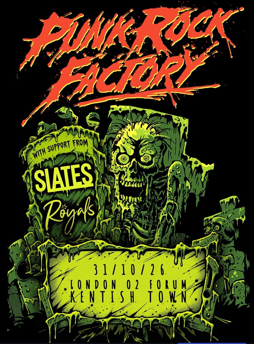 _TheSlates's tweet photo. London!

We’re very pleased to announce we’ll be supporting Punk Rock Factory at @O2ForumKTown on Halloween! 

Tickets on sale now https://t.co/w6feCz7OwT