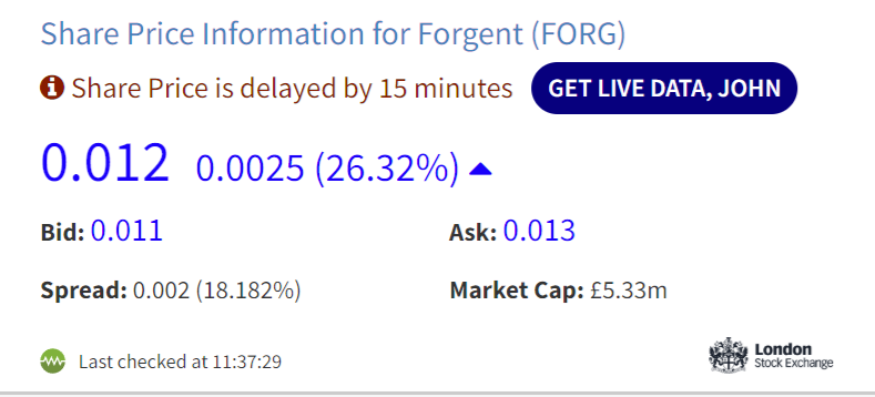 bonker99's tweet photo. #FORG #Forgent still flying ...
#Gold #Copper https://t.co/alHnWsGWec