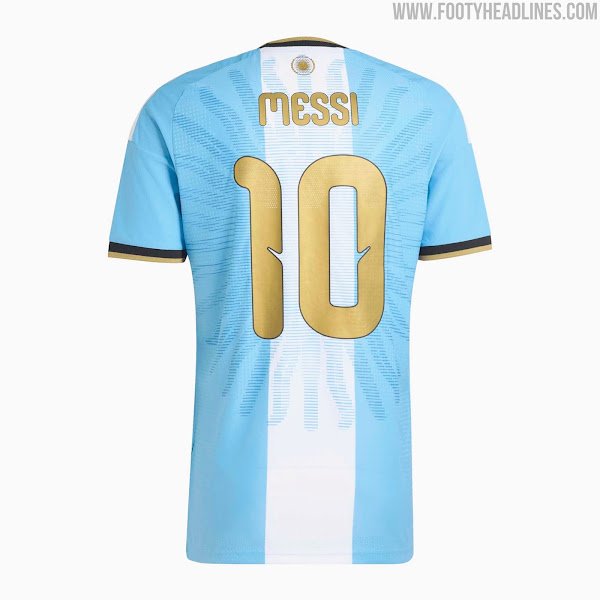 Ionrusuvq's tweet photo. A farewell shirt for Lionel Messi’s final game with Argentina. 😢🇦🇷
One last time wearing the colors of his country. 💙🤍

#Messi #Argentina https://t.co/6O46vuuujf