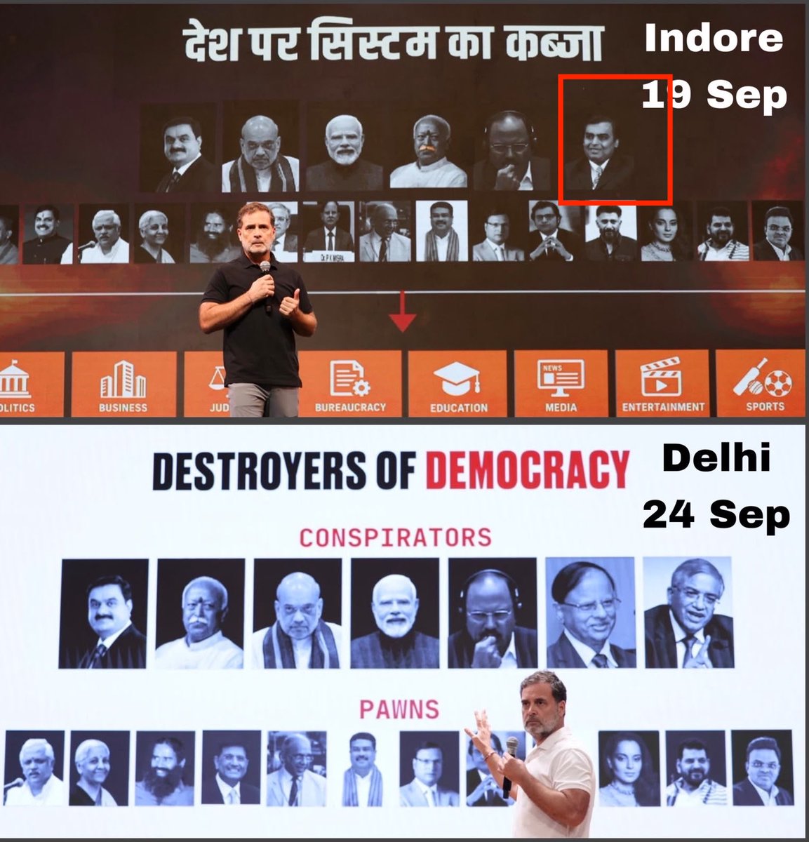 VijayGajeraO's tweet photo. Why has Rahul Gandhi dropped Ambani from the list?

Kya deal hui @RahulGandhi? https://t.co/ExwxWMcc9c