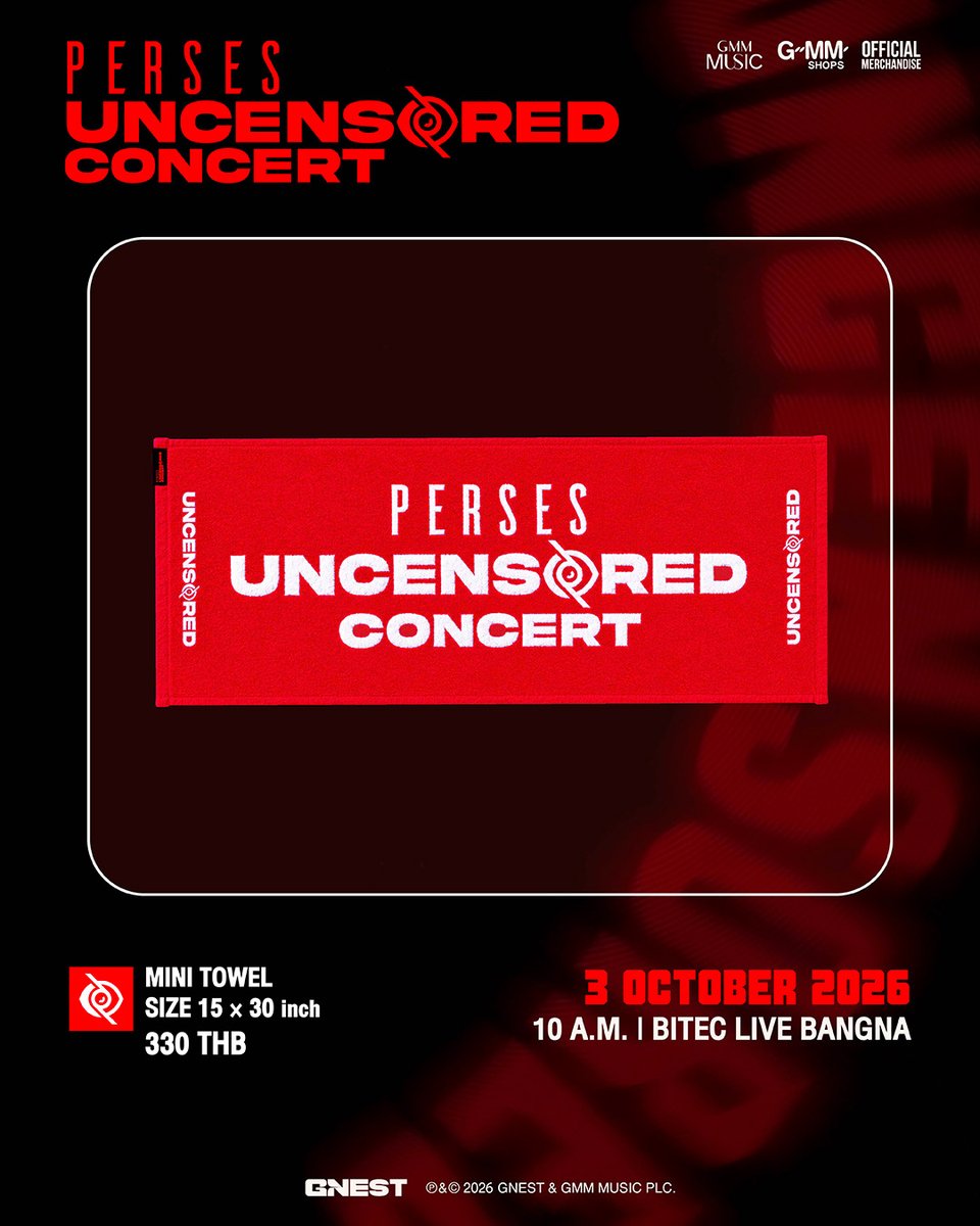 gnest_official's tweet photo. ใครจะไป PERSES UNCENSORED CONCERT ยกมือขึ้น  🙌🏻

PERSES UNCENSORED MERCHANDISE มาแล้วววว !
ใครชอบชิ้นไหน เตรียมตัวให้พร้อม แล้วเจอกันที่หน้าคอนเสิร์ตน้าา  👀🔥

OFFICIAL MERCHANDISE BOOTH
🗓️ 3 OCTOBER 2026
🕙 Time: 10 AM
📍 BITEC LIVE BANGNA

@perses_official
#PERSES_UNCENSORED
#PERSES #PERSES_TH
#GNEST
