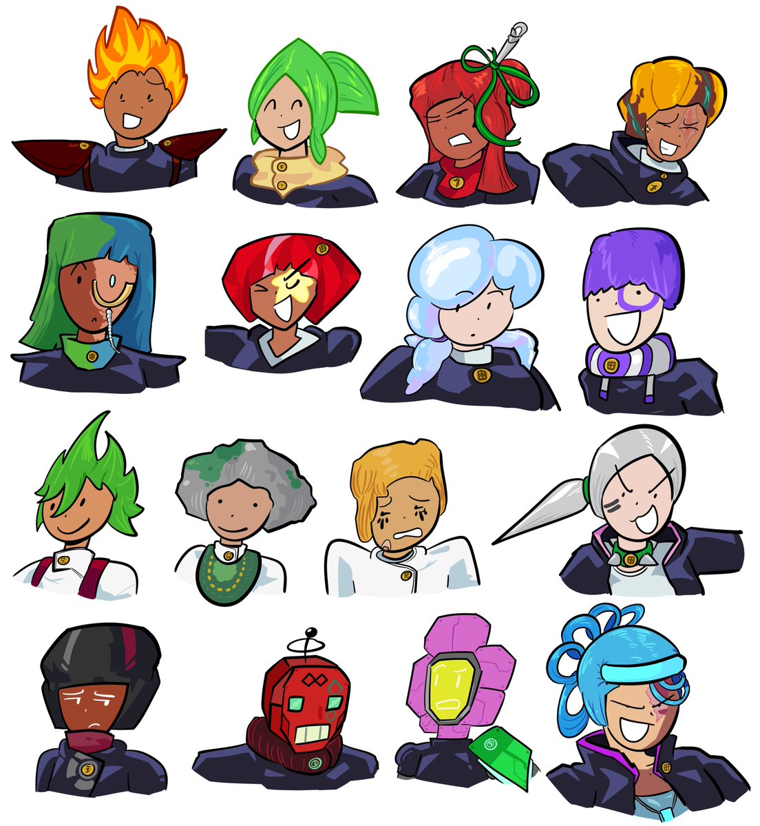 alphared1emup's tweet photo. #bfdi #jjk BFDI cast as Jujustu High students (based off of my designs for them in my AU) https://t.co/Fd0AESOE72
