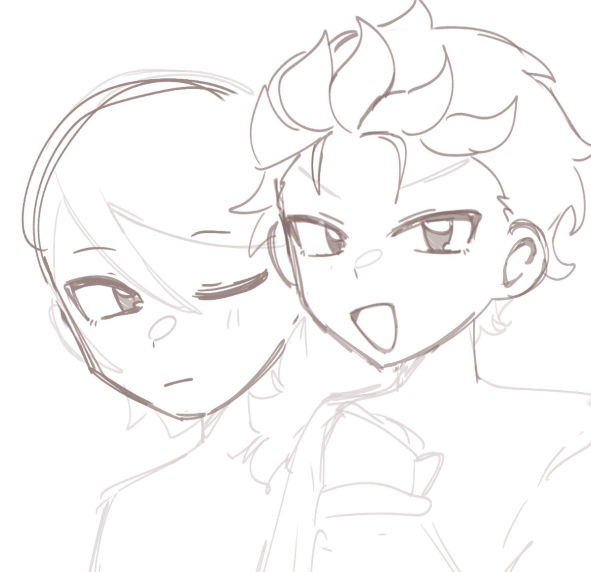 SchizoSpectrum's tweet photo. I could never draw any ship art because i keeep giggling to myself seeing this 2 together than actually drawing anyway abesuba https://t.co/5PQ5ahpFxF