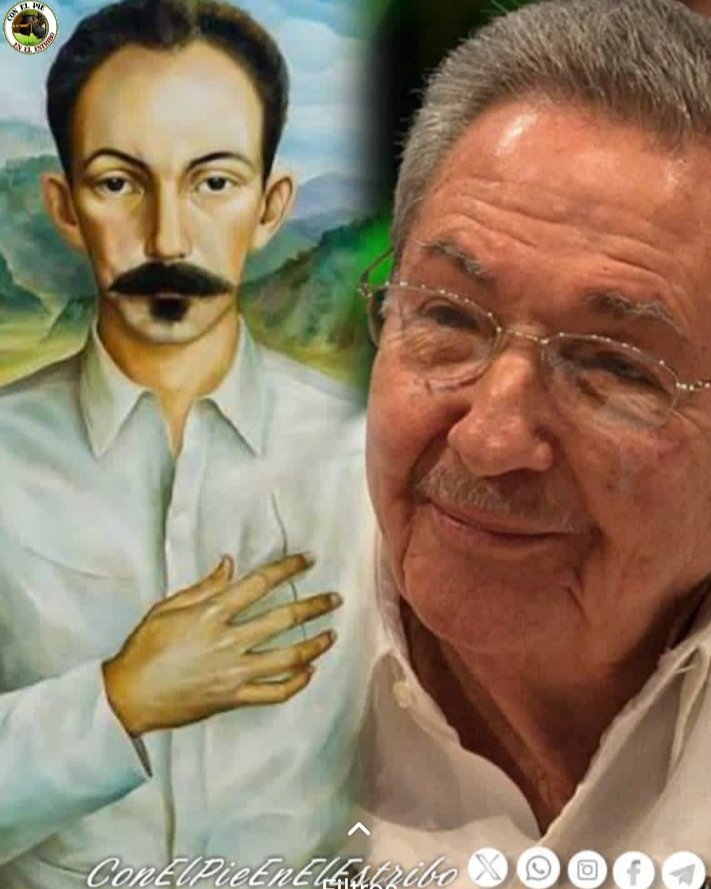 AlexiEsp2026's tweet photo. El pensamiento Martiano en el General de Ejército 👇
“La voz de Cuba defenderá sin descanso las causas justas... sabiendo que Patria es Humanidad. La política exterior de la Revolución...seguirá siendo fiel a sus principios"
Raúl 
#ConElPieEnElEstribo https://t.co/naP0C1U647
