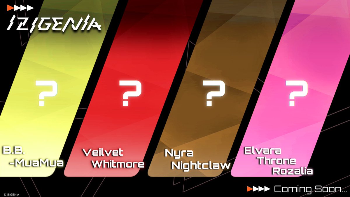 izigenia_v's tweet photo. ✨OFFICIAL SNS REVEAL✨

🔸 @BB_MuaMua 
 
🔸 @VeilvetWhitmore
 
🔸 @NyraNightclaw
 
🔸 @ElvaraTRozalia

The new members of IZI are on the way! Stay tuned for the start of their character design reveals in an hour, Grrr! 💫 https://t.co/wxKlGxGZxZ