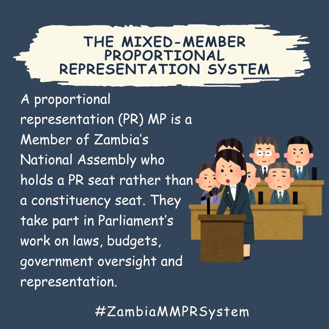 TongaBooGeo's tweet photo. A PR seat is not a Constituency seat.
But Both take part in the debates, budgets and government oversight.

#ZambiaMMPRSystem https://t.co/1QA84EPXK0