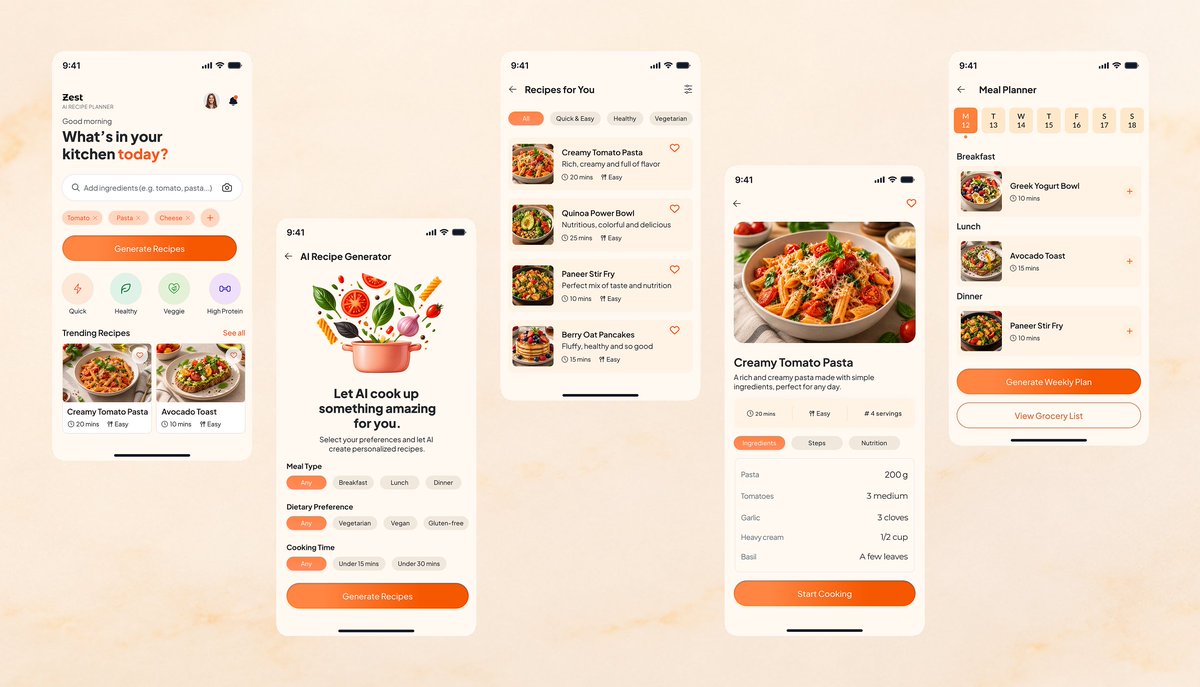 ensuesoft's tweet photo. ZEST - AI Recipe Planner

What’s in your kitchen today?

ZEST turns everyday ingredients into personalized recipe ideas with AI - from discovery to meal planning.

Designed for a simple, vibrant cooking experience. https://t.co/CNjbKAN0SE