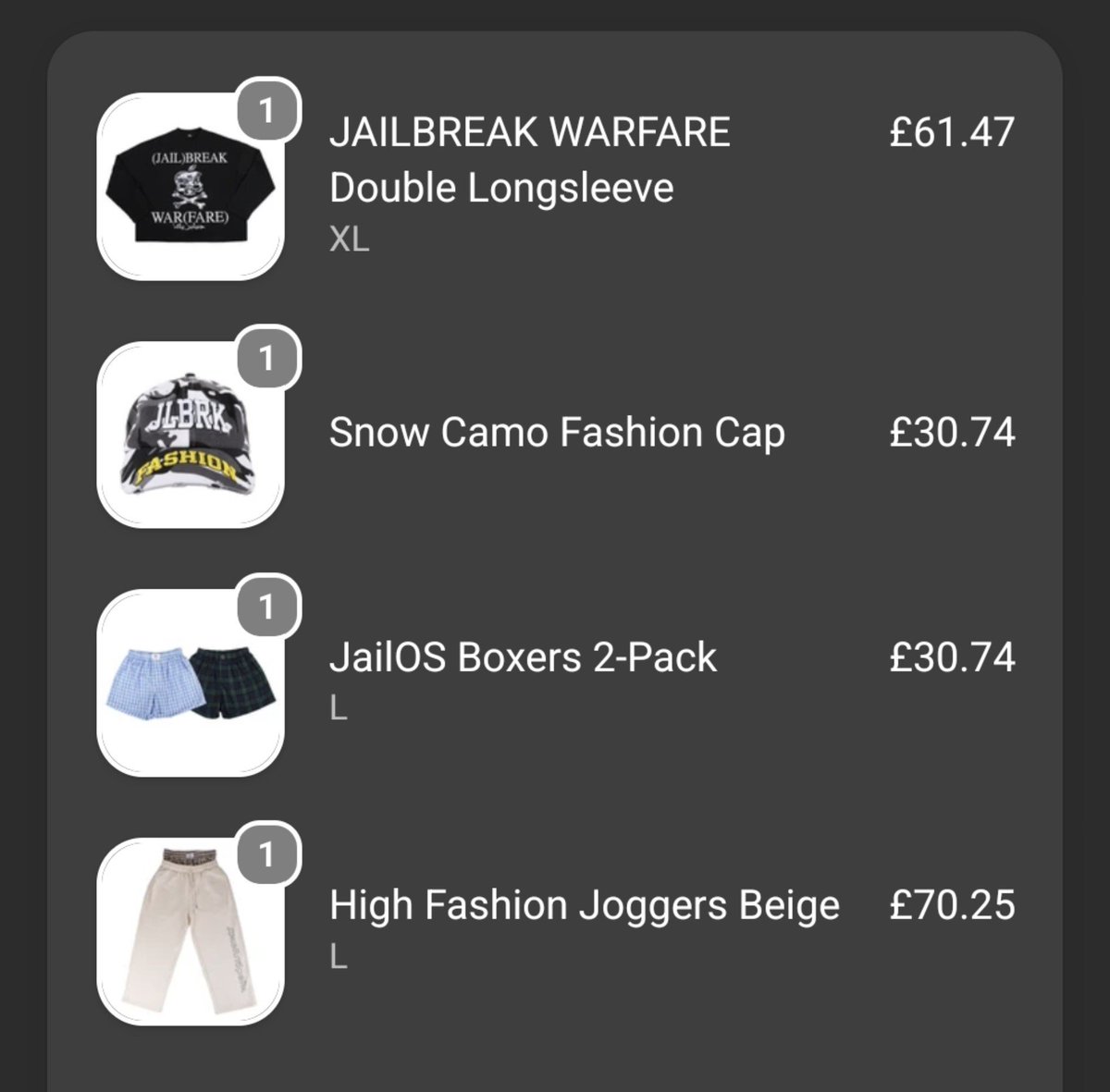 Kebabbi_'s tweet photo. I finally managed to get some stuff the next day gutted it was only bigger sizes but it's cool I guess I dont need to have a waist  😭 https://t.co/GK1ZQg8uDB