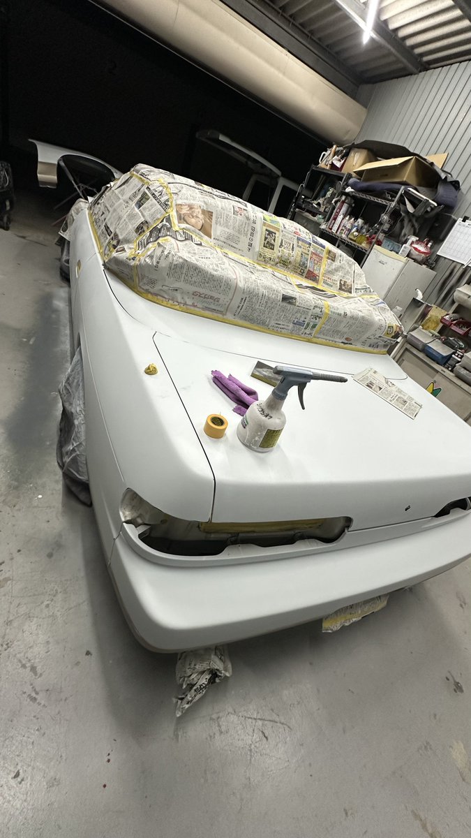 Screws_Garage's tweet photo. 自分のS13コンバーチブルも全塗装
ホワイトパール&amp;ベージュメタリックから
JW0 ミレニアムジェイドに
自分の車なので適当に塗ったから多少色ムラは出てるけど後々また全塗装予定なので
気にしない気にしない https://t.co/jFyvZqnj2j