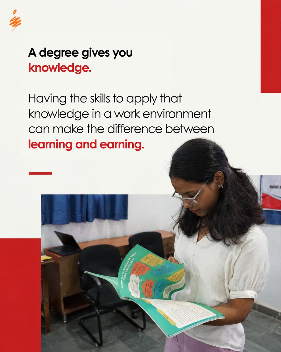 naandi_india's tweet photo. As the nature of employment is changing around the world, young people need more practical, technical and interpersonal skills to apply what they know, adapt to new opportunities and build sustainable careers.

At Naandi, we work to make that bridge stronger so India's new workforce can confidently make a livelihood.

@MahindraRise @kaabilprogram