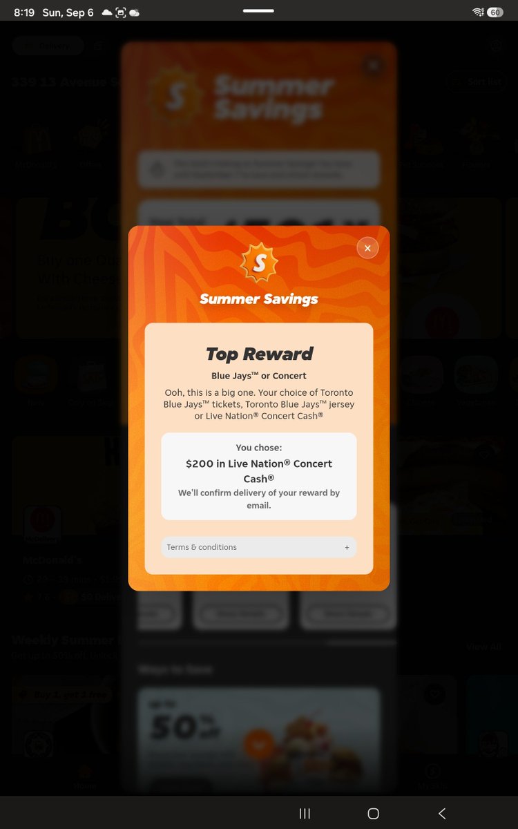 Maxamelia55's tweet photo. @SkipCanada is trying me to back out and scam me out of a $200 reward I earned and redeemed through their Summer Savings promo. I have timestamped screenshot proving I claimed it but after weeks of contacting support, they're saying I never claimed it. @CBCNews @CTVNews https://t.co/f469wihsZ3