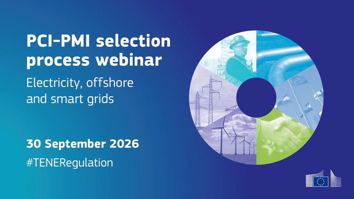 Energy4Europe's tweet photo. Interested in the selection process for Projects of Common Interest (#PCI) and Projects of Mutual Interest (#PMI)?⚡

Our webinar will answer your questions on electricity, offshore &amp; #SmartGrids categories.

📍30/09, 09:30–12:00

🔗 https://t.co/B7TsG8fxcZ

#EnergyInfrastructure https://t.co/YxCEm5quoG