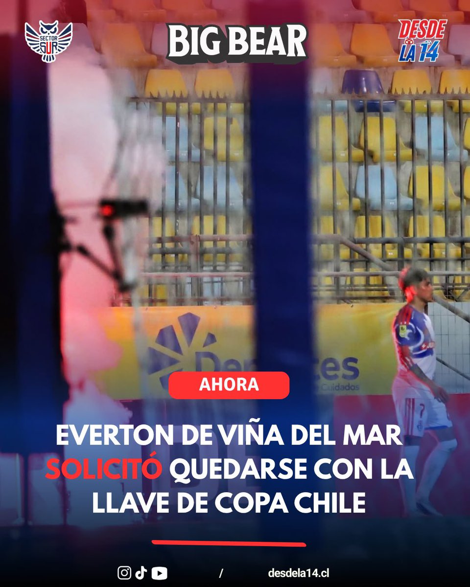 desdela14's tweet photo. 🚨🔵🔴 DESDE LA 14 | EVERTON PEDIRÁ CERRAR LA LLAVE

📄 Tras los incidentes en Sausalito y la suspensión del partido, Everton anunció que solicitará dar por terminada la llave de Copa Chile ante los azules.

💬 ¿Qué opinas de la postura de los oro y cielo?

#UdeChile #CopaChile https://t.co/58TcGWG153