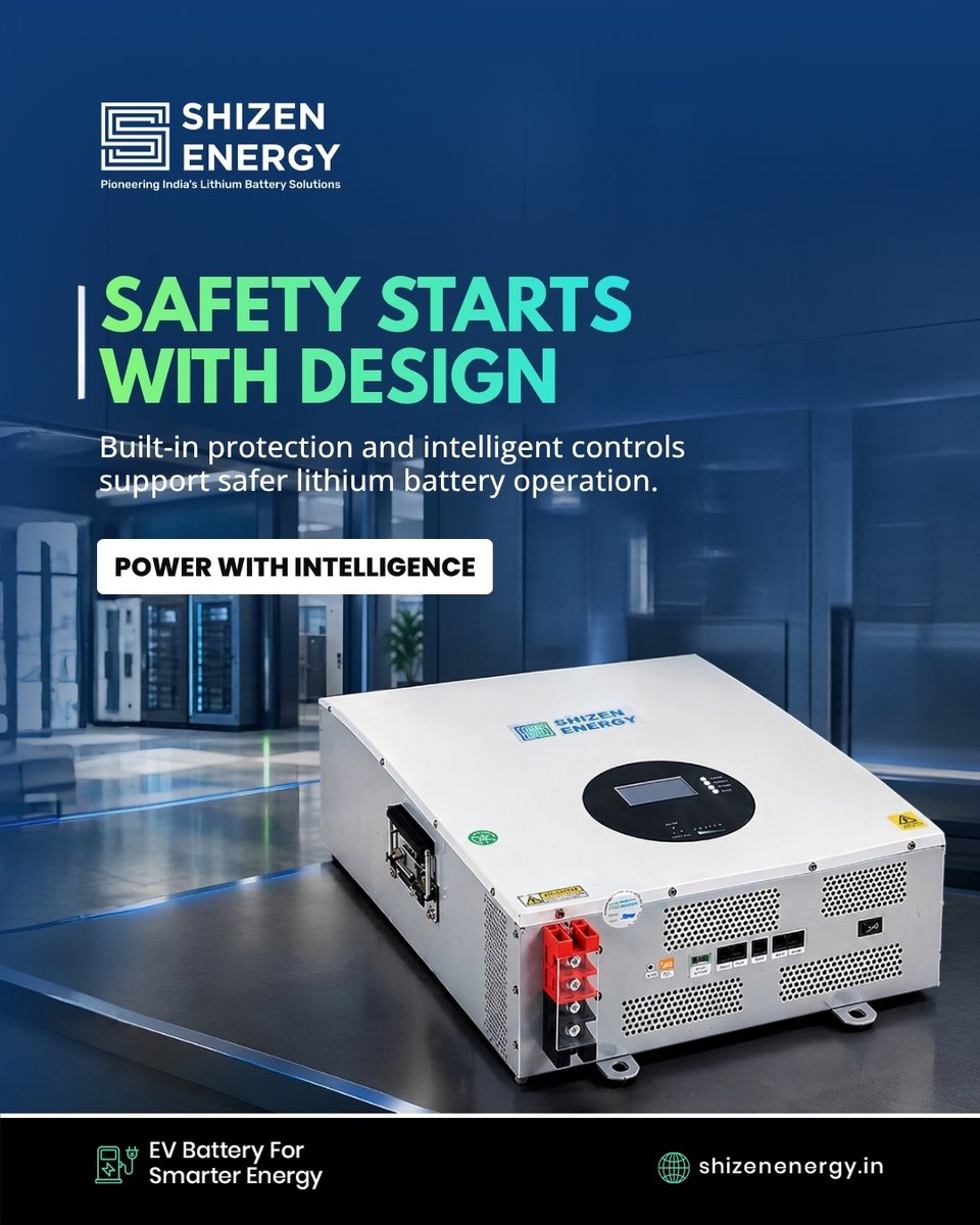 ShizenEnergyInd's tweet photo. Safety should be built into every battery from the start. ⚡🔋

Shizen Energy’s lithium solutions combine built-in protection and intelligent controls to support safer, more reliable battery operation.

#ShizenEnergy #LithiumBattery #BatterySafety #BatteryTechnology #BMS https://t.co/nngawukUdv