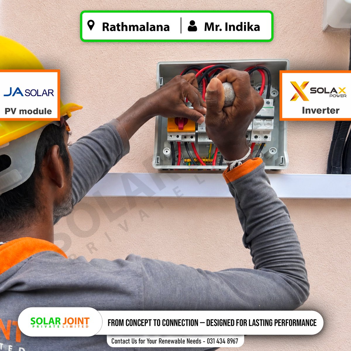 solar_joint's tweet photo. Ratmalana ප්රදේශයේ තවත් සෝලා පද්ධතියක් සාර්ථකව ස්ථාපනය වුන වගයි!
📍 Site Location: Rathmalana
Send us a message or call today for a free consultation!
Hotline: 031 434 8967
WhatsApp: https://t.co/N8GHl6V4Wp
Web: https://t.co/vM5qv0KkwP
Email: info@solarjoint.lk
#SolarJoint https://t.co/mPQ8eVQNr8