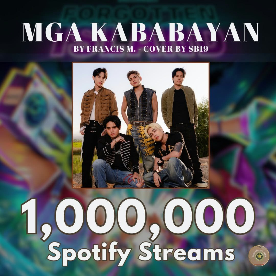 sb19_spotify's tweet photo. 🚨MILESTONE ALERT🚨

🇵🇭 MGA KABABAYAN 1M+ STREAMS ON SPOTIFY! 🇵🇭

Yes, we’ve officially reached more than 1,000,000 streams on Spotify! 

This is more than just a milestone. “Mga Kababayan” is a renewed sound from the past, given new life and a new voice for today’s generation.

A timeless message of Filipino pride, now reaching even more kababayans through SB19’s powerful rendition.

1M streams and counting!
May the song continue to inspire, unite, and remind us of the pride we carry as Filipinos.

https://t.co/wMniEhCkWt

@SB19Official #SB19