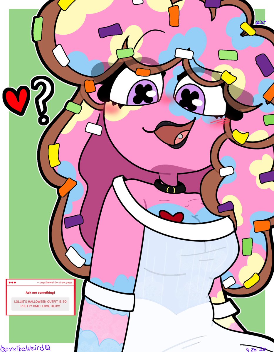 OnyxTheDrawer's tweet photo. Anon: LOLLIE'S HALLOWEEN OUTFIT IS SO PRETTY I LOVE HER!
https://t.co/OuicYzI3tt
~~~~
She appreciates the compliment <3 

#lolliesprinkle #Season2au #Dandysworldau #dandysworldoc #dandysworldhalloween https://t.co/hIOirhnAs9