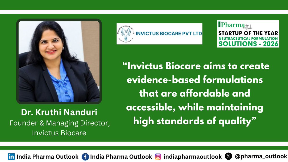 pharma_outlook's tweet photo. Read More: https://t.co/7PZ9FJIZ9H
#InvictusBiocare #Nutraceuticals #HealthcareInnovation #PreventiveHealthcare #NutritionScience #PatientCentricCare #WomenEntrepreneurs #HealthcareIndia #MakeInIndia #WellnessInnovation https://t.co/1kOTJDb4VM