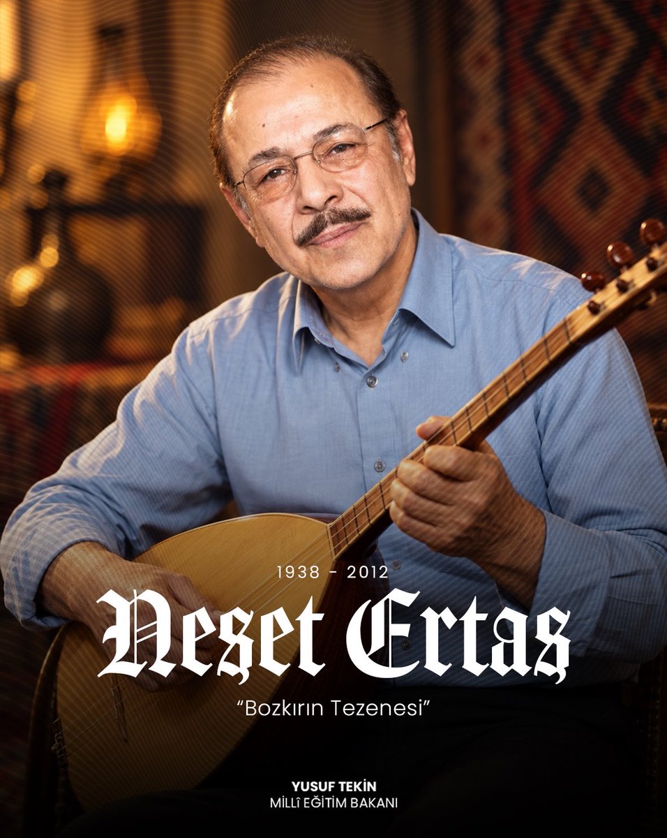 Yusuf__Tekin's tweet photo. Gönül telimize dokunan eserleriyle Türk halk ozanı “Bozkırın Tezenesi” Neşet Ertaş’ı, vefatının yıl dönümünde saygı ve rahmetle anıyorum. https://t.co/1qCrPbeuOy