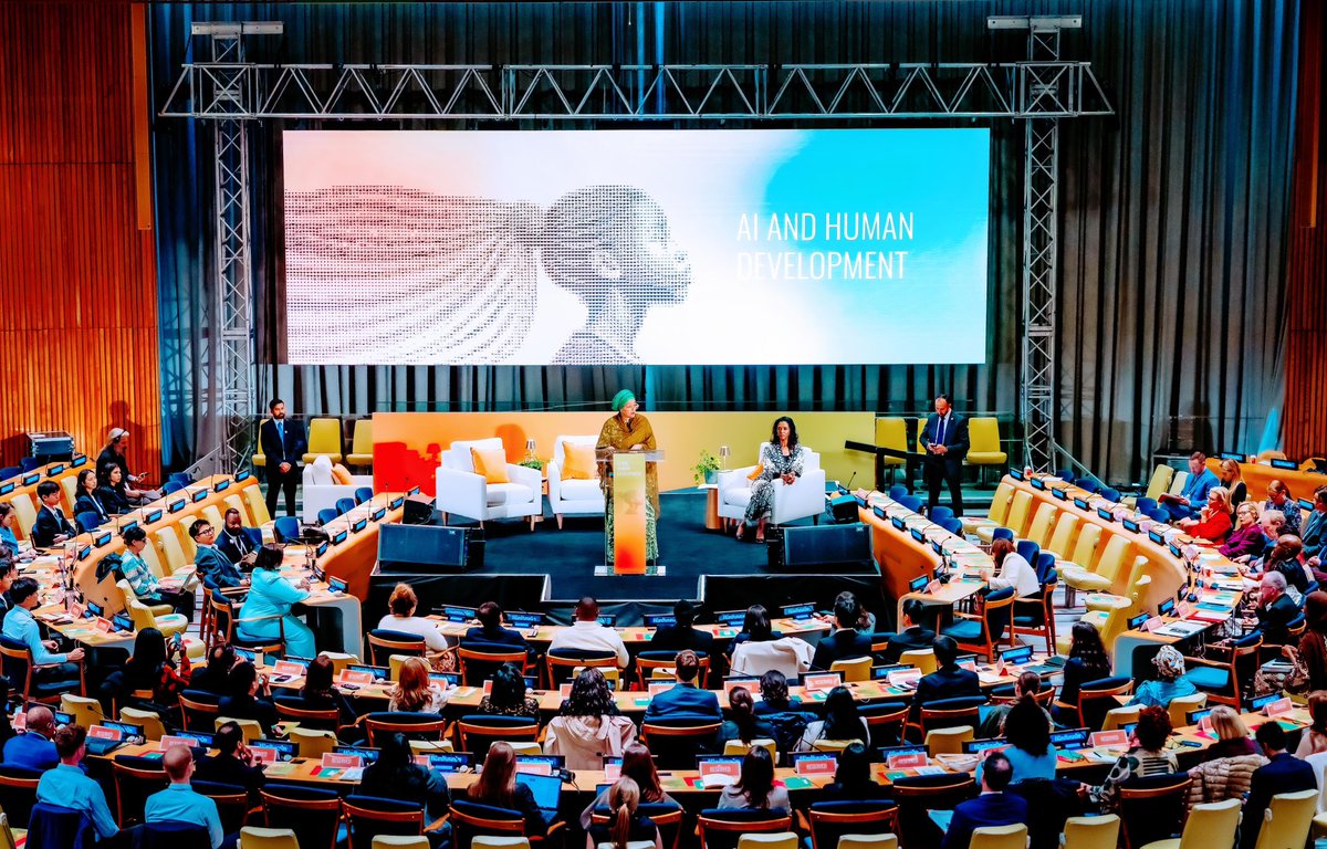 AminaJMohammed's tweet photo. Our human magnificence is not simply that we built AI. It is whether we are wise enough to decide how to use it.

Whatever AI becomes, the measure of progress must still be what it makes possible for humankind and our planet.

Amidst #UNGA, we brought our AI & Human Development journey and harvest to New York. Tomorrow, we take it back across the world to seed the outcomes so we keep the promise of the SDGs.