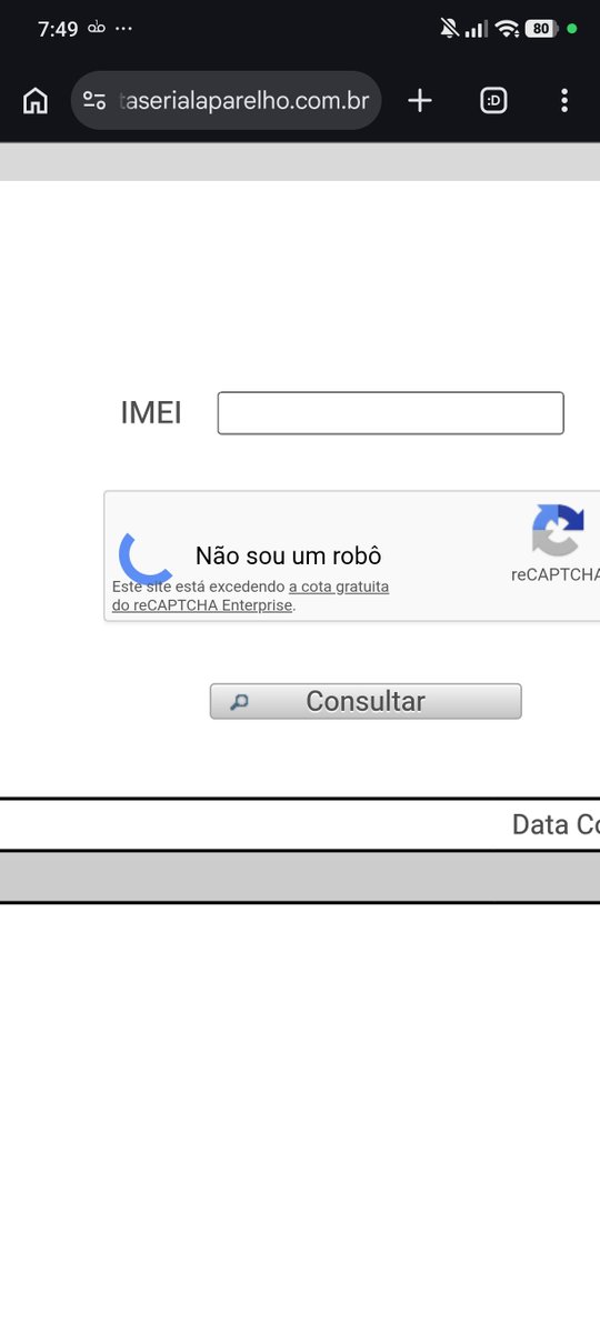 Desoluttion's tweet photo. Fui fazer a busca de IMEI de um celular que comprei e a PORRA do governo não tem a capacidade de PAGA o reCAPTCHA VAI TOMAR NO CU https://t.co/3JuuITVsHV