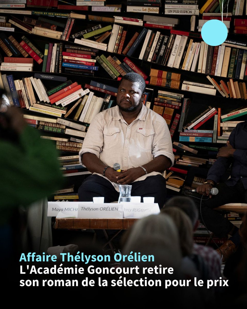 afpfr's tweet photo. 📚️ L'Académie Goncourt a annoncé qu'elle retirait le roman de l'auteur canado-haïtien Thélyson Orélien de sa sélection pour le prix Goncourt en raison des accusations de plagiats et d'utilisation de l'intelligence artificielle le visant. https://t.co/VxOPwhEQLj