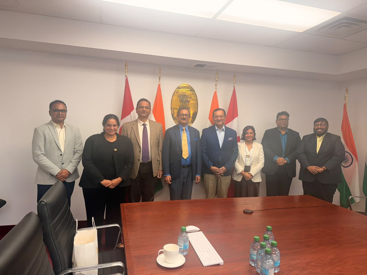 dcmsmeoffice's tweet photo. Delegation of Ministry of MSME led by Shri Bharat Khera, Secretary, Ministry of MSME, along with Ankita Pandey, Director in M/o MSME; Shri Pawan Kumar Gupta, Director, MSME DFO, Cuttack-Odisha; Shri Madhukar Babu, Joint Director Industries, Telangana; Shri Sandeep Rokade, Joint Commissioner Industries, Pune, Maharashtra and Ms. Antonia Menezes, representative from the World Bank
held an interaction with the Shri Dinesh Patnaik, High Commissioner of India in Ottawa and his team to discuss opportunities for strengthening India-Canada cooperation in the MSME sector.

The discussions focused on key areas including enhancing market access for MSMEs, promoting exports, facilitating technology and knowledge exchange, supporting innovation and digital adoption, and enabling greater integration of MSMEs into global value chains.

The interaction also provided an opportunity to discuss the role of Indian missions in facilitating linkages between Indian MSMEs and Canadian businesses, institutions and potential partners, as well as creating greater awareness of opportunities available to enterprises in both countries.

The meeting reaffirmed the importance of institutional cooperation and coordinated efforts to support the internationalisation of MSMEs and strengthen India-Canada engagement, particularly by creating new avenues for trade, technology, investment and knowledge partnerships.

#Msme #Entrepreneur #Innovation #Development #Employment #Empowerment