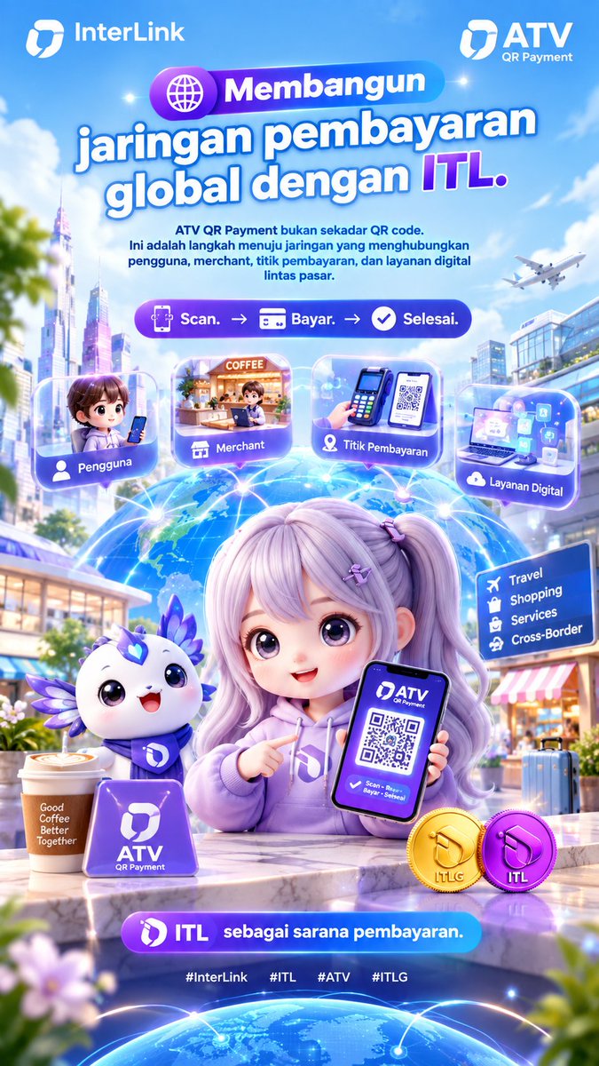 SularniL90175's tweet photo. 🌍 **Membangun jaringan pembayaran global dengan ITL.**
ATV QR Payment bukan sekadar QR code. Ini adalah langkah menuju jaringan yang menghubungkan **pengguna, merchant, titik pembayaran, dan layanan digital** lintas pasar.
#InterLink #ITL #ATV #ITLG https://t.co/d9koqZ1hOE