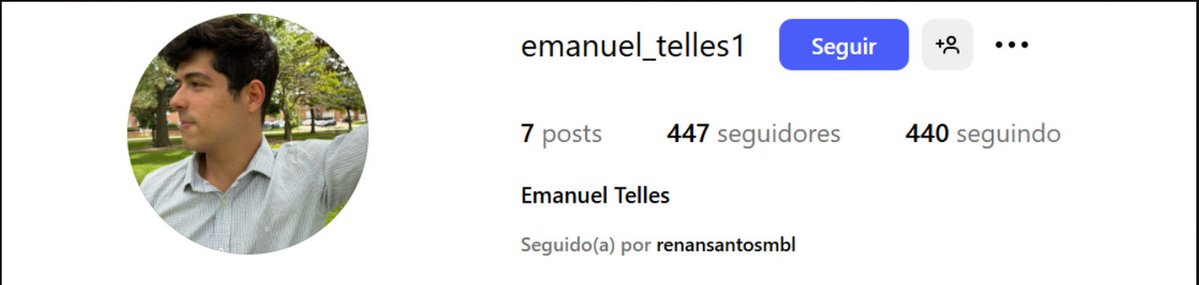 CentraldoValdir's tweet photo. Evolução do Instagram do Emanuel Telles.

Foto 1: inicial. 

Foto 2: após postagens do @ianlukasdf e matéria do @demetriovec. 

Foto 3: após o vídeo do Nando Moura. 

Instagram de quem não tá devendo 🙏

Segue o seu amigo de volta, @RenanSantosMBL. Parou de seguir ele pq? https://t.co/diGtx04Qvo