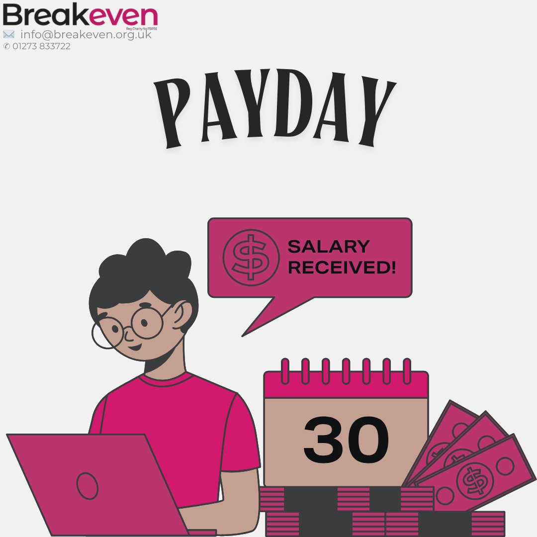 BreakevenGC's tweet photo. Payday never comes soon enough! 💰

Payday can be a temptation to gamble, especially with the cost of living.

If you are tempted to gamble, contact us today on https://t.co/DrG6Qv9HxV or 01273833722

#PayDay #GamblingRelatedHarm https://t.co/Jh9iO9rNle
