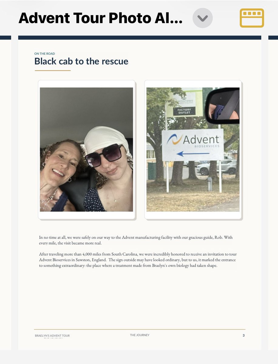 HollensbeAmanda's tweet photo. Come inside with us. ❤️

A few days ago, I shared the outside of the Advent Bioservices $NWBO facility in Sawston, England—the place where Braelyn’s personalized DCVax-L vaccine was made.

Today, I want to take you through those doors.

After everything it took to get here—brain surgery, preserving and shipping Braelyn’s tumor tissue, leukapheresis and months of waiting—it was surreal to stand inside the place where her own tumor tissue and immune cells were transformed into a vaccine made specifically for HER.

But what touched me most were the people behind the science.

Next, I’ll introduce you to some of the scientists who actually worked with Braelyn’s tumor tissue and immune cells—and show you how this personalized vaccine was made.

Behind every batch number is a person, a family, and hope for the future. ❤️

#DCVaxForBraelyn #Glioblastoma #BrainCancer