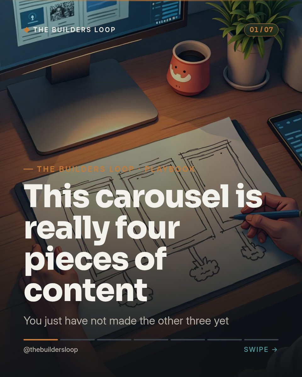 BibiMeccats53's tweet photo. One workflow can become four touchpoints. Turn your carousel into a 30-second Reel, a quote graphic, and a newsletter section using AI. Let AI draft; you approve every word. One idea, four formats, one sitting. https://t.co/epXv5VP4B7