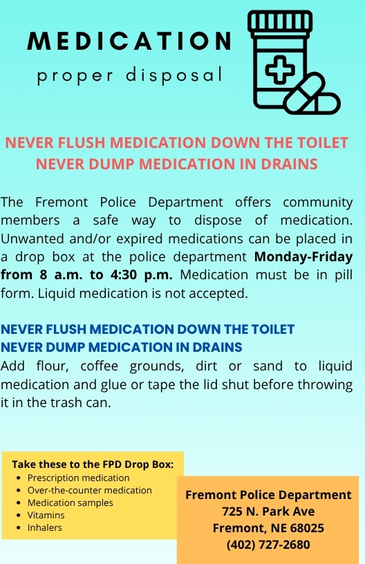 kfb_fremont's tweet photo. Do not flush medications. Dispose of them properly. https://t.co/5Ns4rS7GmV