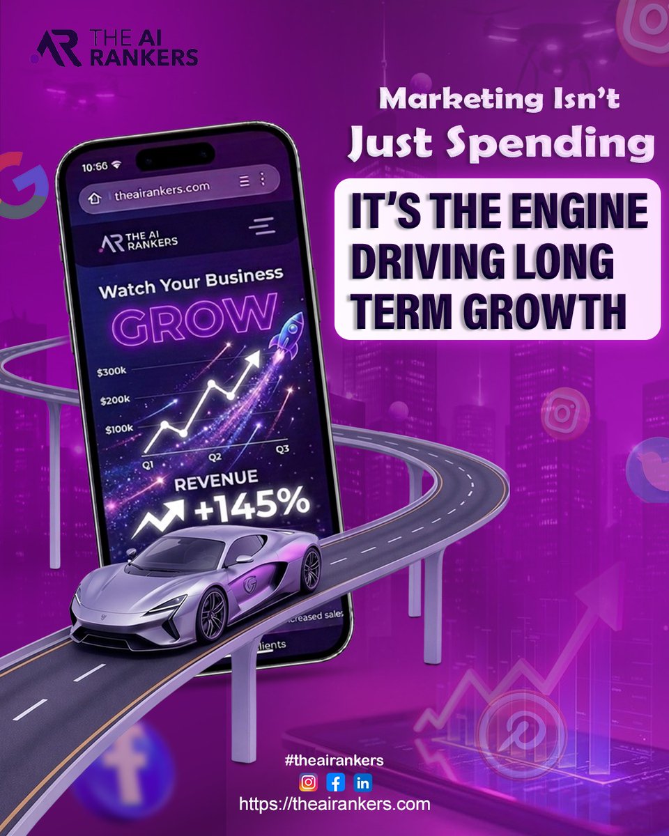 YettaSewesa6b's tweet photo. Marketing isn’t an expense—it’s the fuel for long-term growth. At The AI Rankers, data-driven strategies build visibility, strengthen authority, generate leads, and deliver sustainable results. https://t.co/7H9O4mieIT