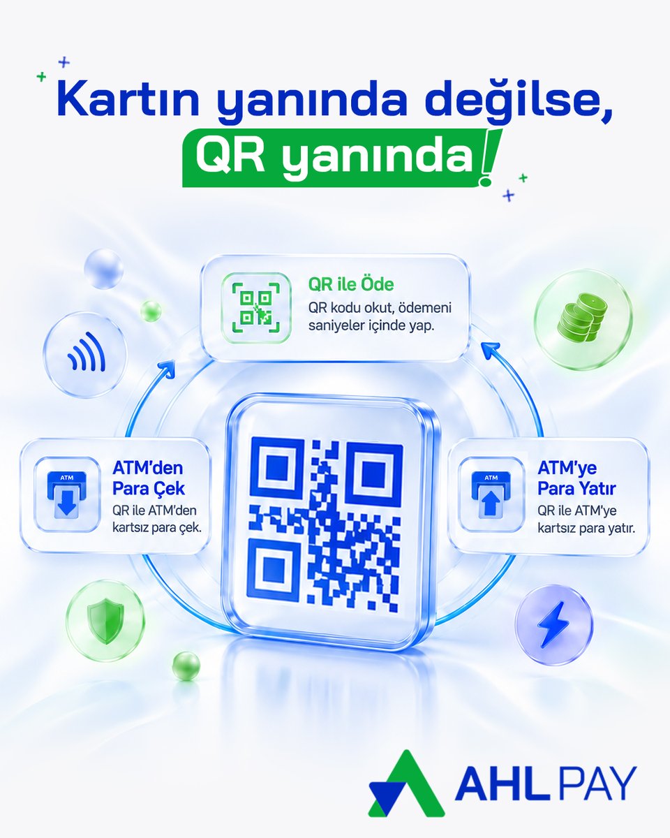 AHL_Pay's tweet photo. Kartın yanında değilse, QR yanında! 📱

Kartını evde mi unuttun? AHL Pay ile QR kodunu kullanarak ödeme yapabilir, para yatırabilir ve para çekebilirsin. Günlük işlemlerinde AHL Pay hep yanında!

AHL Pay’i aç, işlemlerini QR’la tamamla.
📲 https://t.co/N8wL200BA7

#AHLPay #QRileÖde #QRİşlemleri