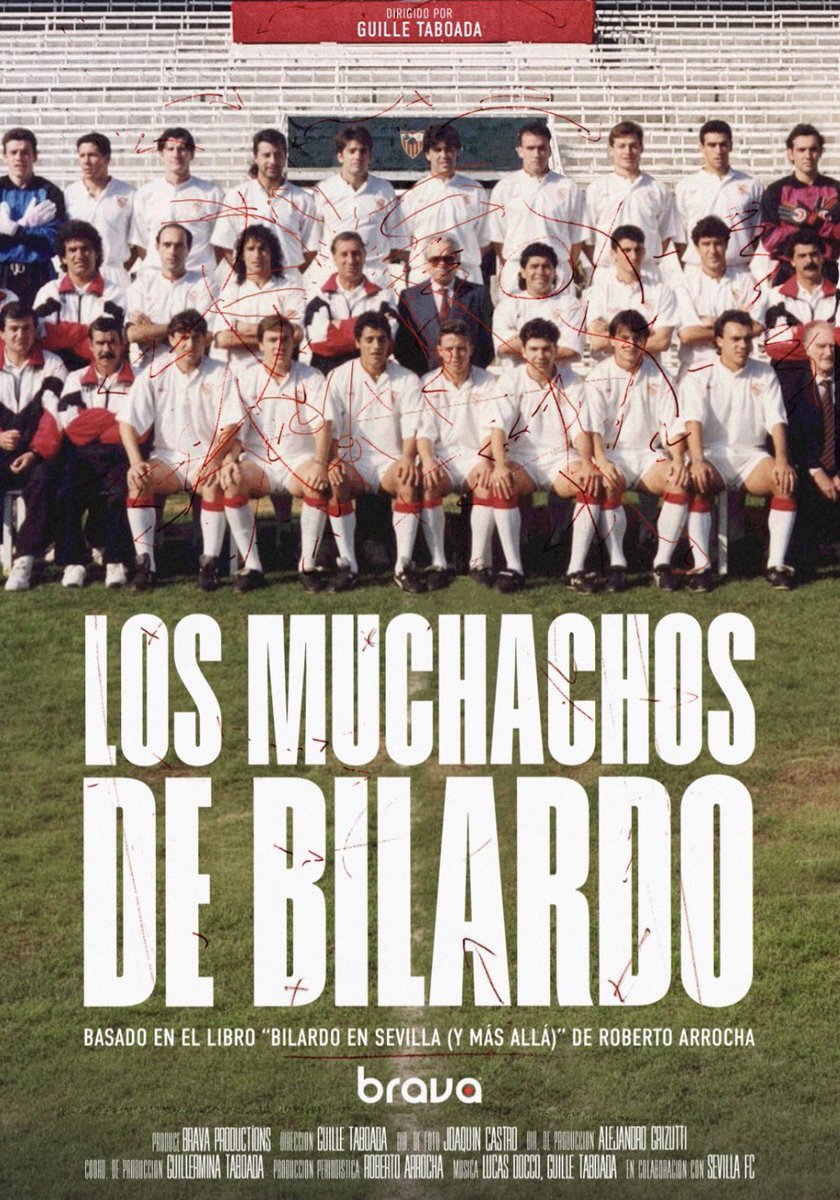 RarrochaR's tweet photo. Ya tenemos cartel para ‘Los muchachos de Bilardo – Sevilla’. 🎬

Gracias a la productora Brava por creer en el libro y trabajar con tanto esmero, cariño e ilusión en este documental. ❤️

Bilardo se merece esto, y más. Dicen que los de colorado son los nuestros 🔴⚪️ https://t.co/GPlWMRFDor