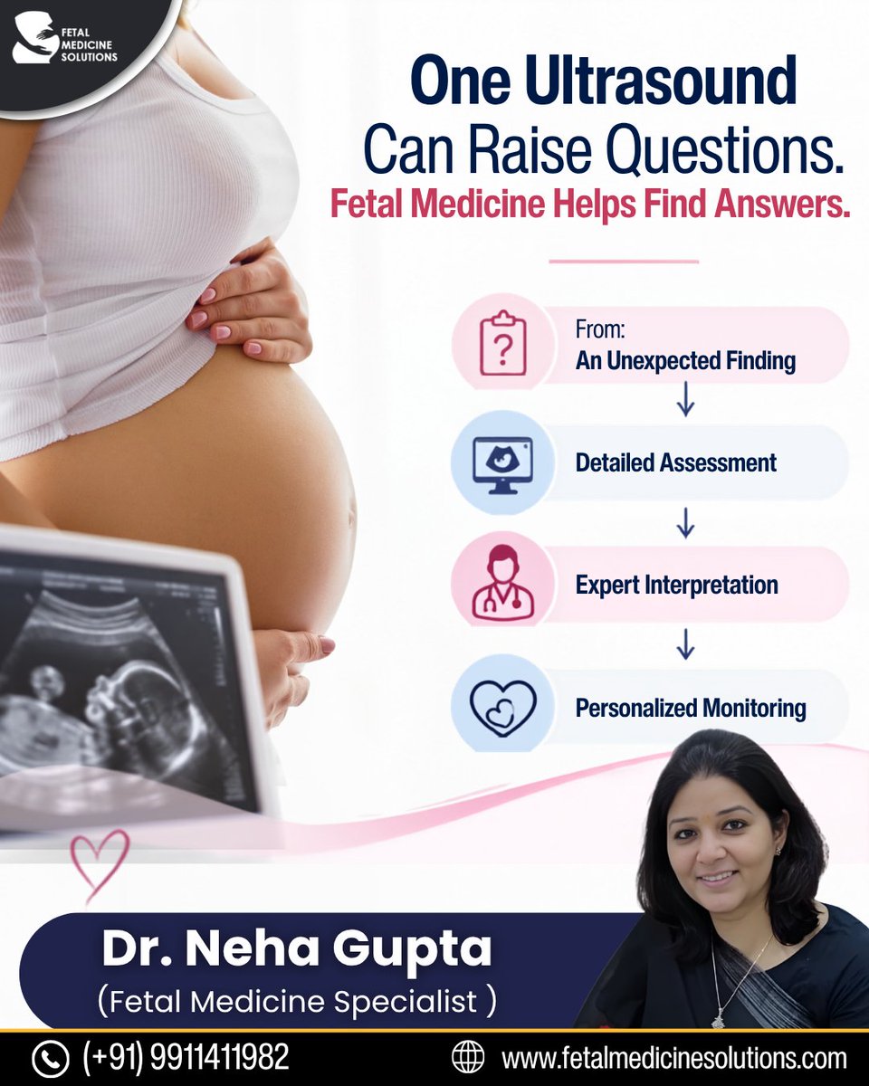MedicineFetal's tweet photo. One ultrasound can raise important questions but the right evaluation can help turn uncertainty into clarity. 💗
-
👩⚕️ Dr. Neha Gupta, Fetal Medicine Specialist in Noida
📞 +91 9911411982
#DrNehaGupta #FetalMedicine #FetalMedicineSpecialist #PregnancyUltrasound #UltrasoundScan https://t.co/KtPrxH1AR2