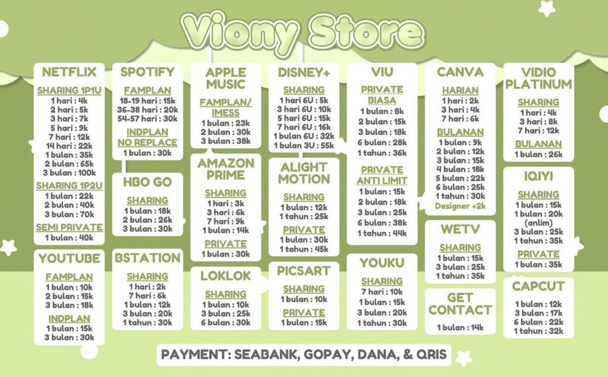 broxtu's tweet photo. OPEN! WTS APP PREMIUM

CAPCUT,CANVA,SPOTIFY,APPLE MUSIC,AMAZON,BSTATION,HBO GO,IQIYI,LOKLOK,VIDIO,YOUKU,WETV,YOUTUBE,VIU,DISNEY+,NETFLIX,GET CONTACT,PICSART,ALIGHT MOTION. 

order : https://t.co/9grgN0Wqns
bsfyi #zonauang https://t.co/uzrShfWRFQ