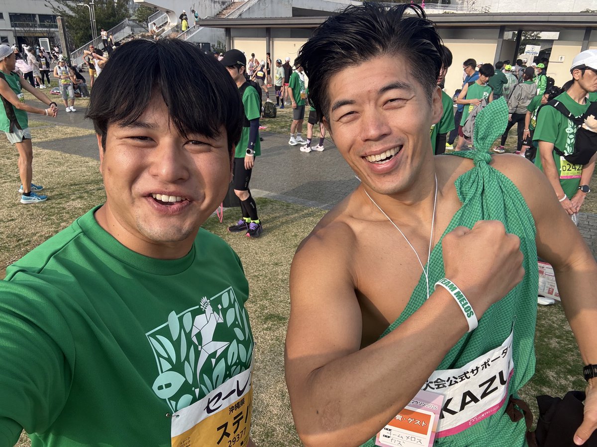 smile0tasuku's tweet photo. 2026年の福井さくらマラソンでの思い出が忘れられないので、また参加しに行きます😆w

南の国沖縄から、福井へ！！
#チームメロス
#福井さくらマラソン https://t.co/L4qE2VQBlf