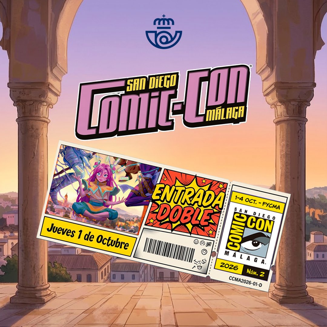 Correos's tweet photo. 💥La @comicconmalaga está a la vuelta de la esquina y para celebrarlo sorteamos 15 invitaciones dobles para el jueves 1 de octubre 🎟️🎟️.
Participar es así de fácil:

🔹Sigue a @‌correos en X.
🔹Haz RT a esta publicación.

Tienes hasta el 28/09 a las 12h para participar. Mucha suerte! 🍀

*Bases Legales: https://t.co/tRY77vRMiB