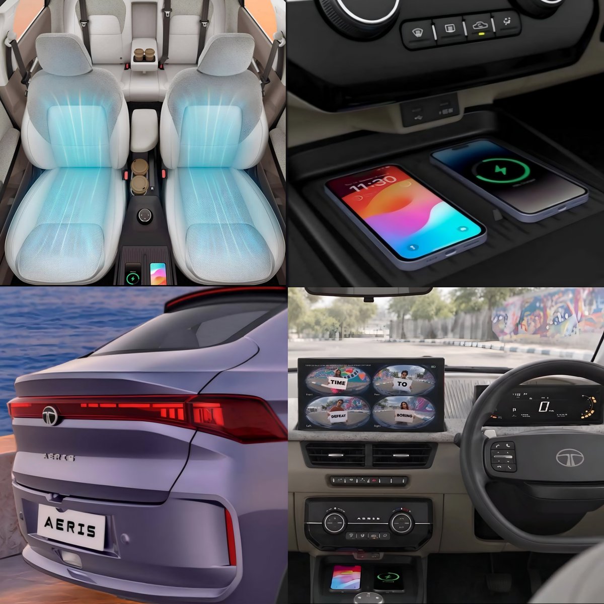 aakas27366's tweet photo. The cabin gets a technology-focused makeover. Digital displays sit alongside a large touchscreen. The Tata Aeris feels ready for connected travel. #TataAeris. https://t.co/OboGzZGjcy