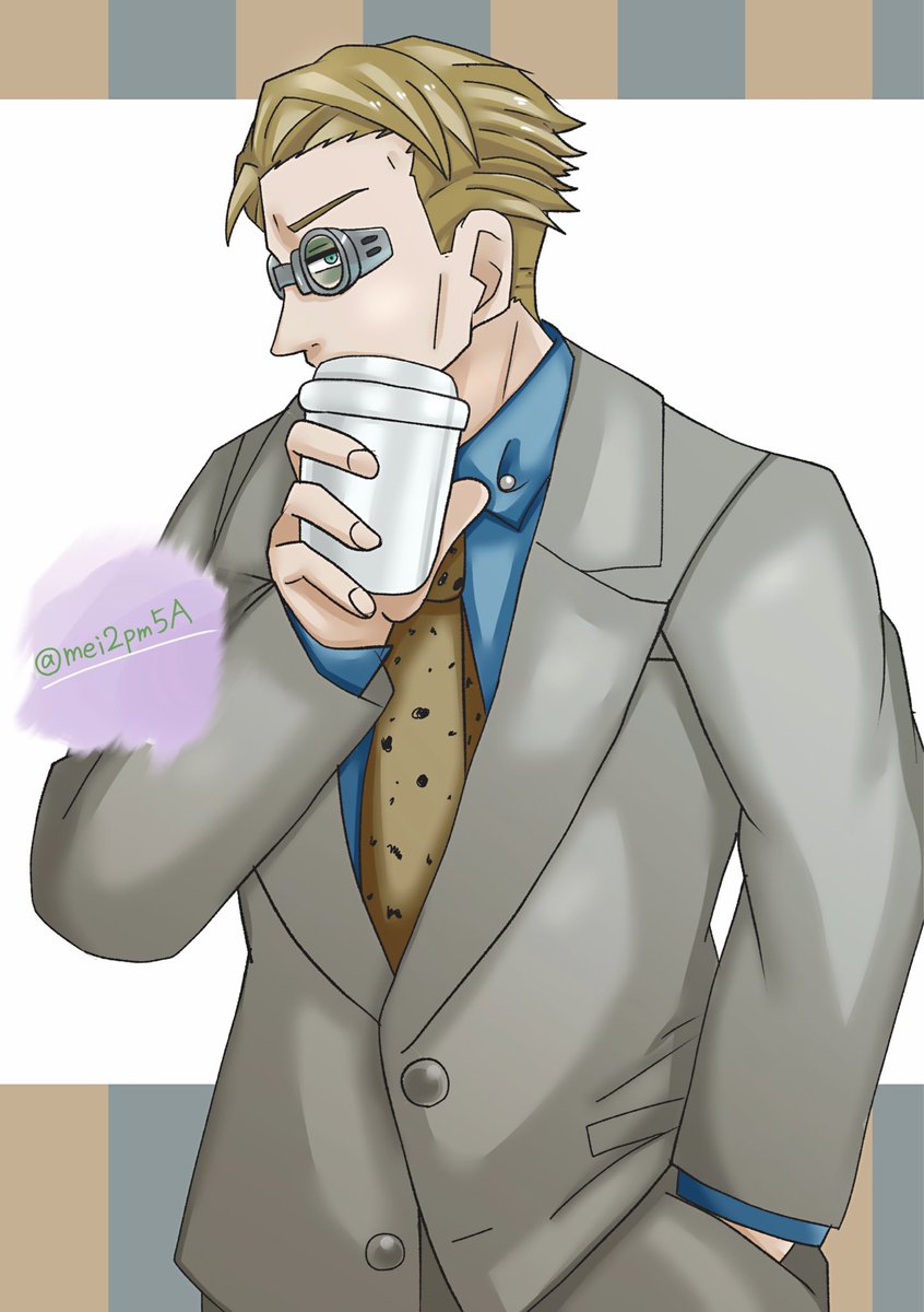 mei2pm5A's tweet photo. カップを持つ七さん
ブラックコーヒーかな？ https://t.co/l6Bnlj53PZ