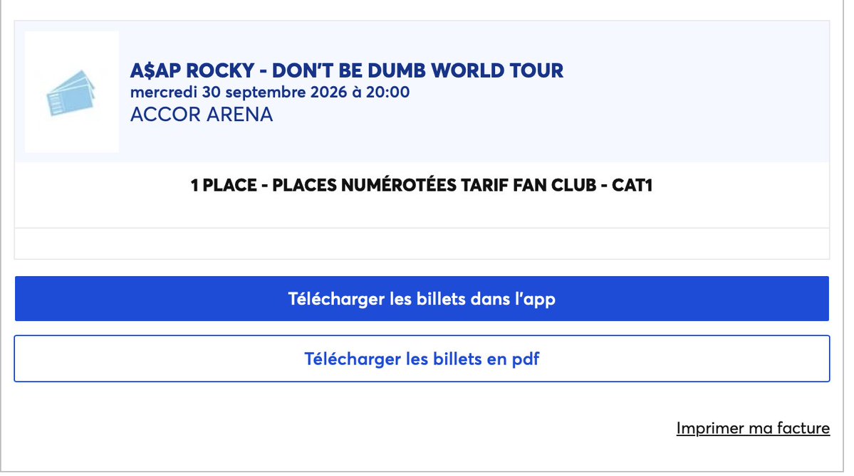 f4iza's tweet photo. je vends une place pour le concert d’Asap Rocky à Paris le 30 septembre en CAT 1 venez en DM si vous êtes intéressés !🖤 https://t.co/mVAfP4crMn