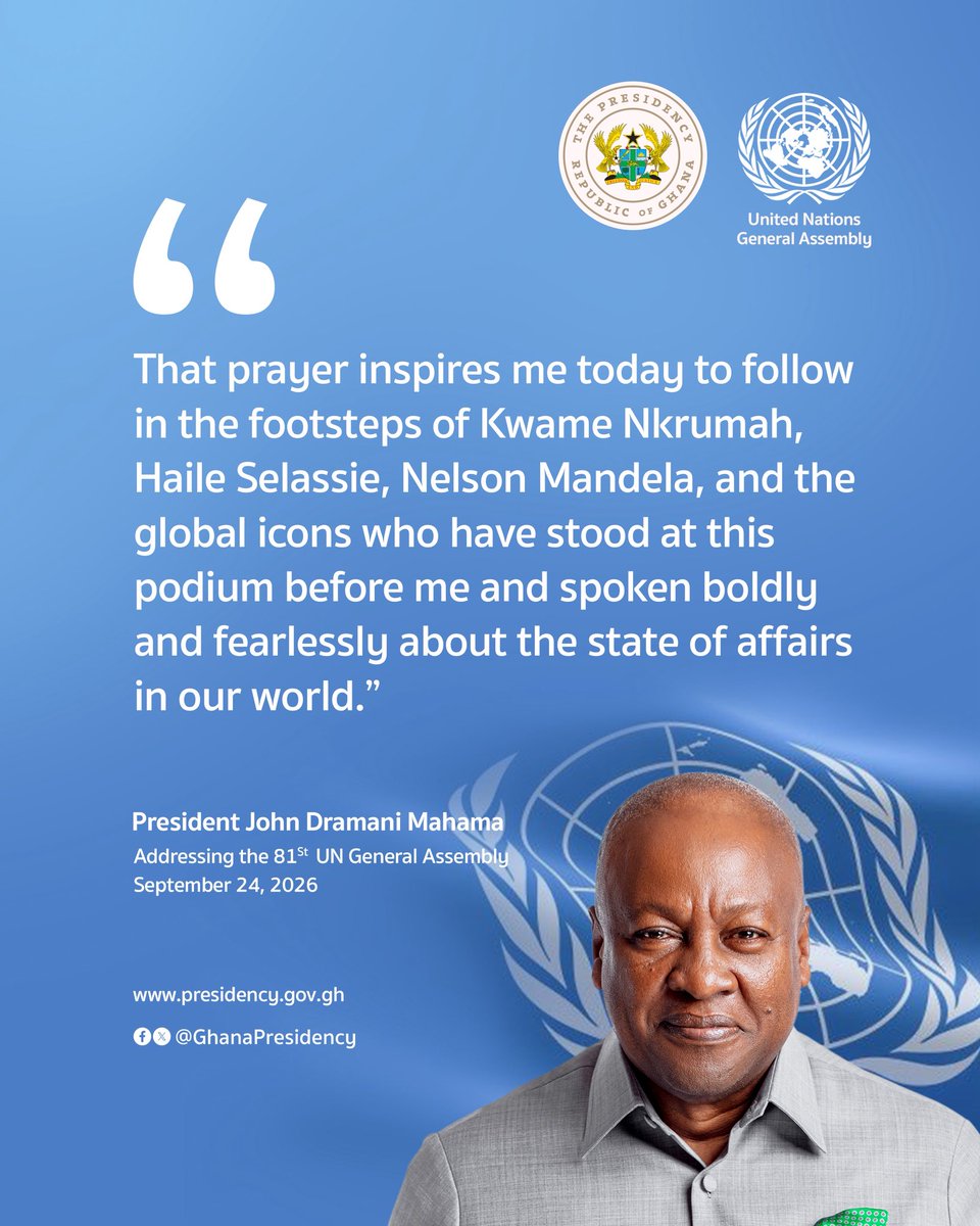 JDMahama's tweet photo. We must be bold to defend the cause of freedom and of right. #PresidentMahamaUNGA81 https://t.co/zyeQ6LeOrI