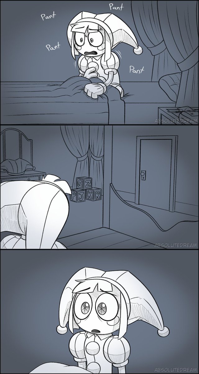 _AbsoluteDream_'s tweet photo. Something is up with Pomni and she withdrawals herself a bit. Others notice and begin to worry. Except Jax. Jax isn't worried. Not at all.

Comic Thread (1/19)
#TADC #Jax #pomni #funnybunny https://t.co/cMb7KaPjGC