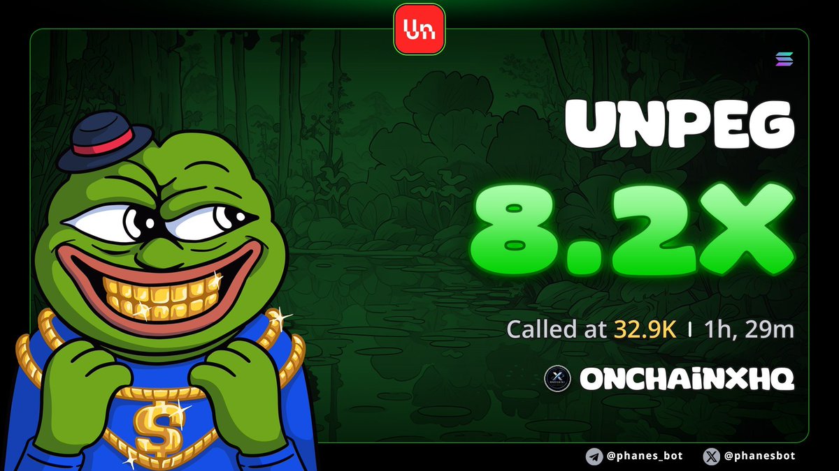 OnchainXHQ's tweet photo. Early 8.2x up on $UNPEG

Tg frends eating good 

gBKgRzx2JZ3gSanVAN7aWDKNDbSTxSx4WTWNvywpump https://t.co/vmwtrZiPmu