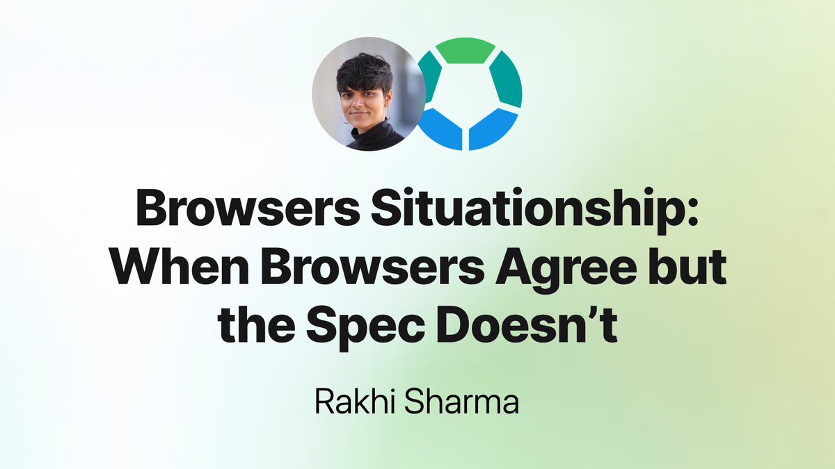 webstandardsdev's tweet photo. Browsers situationship: when browsers agree but the spec doesn’t. @atbrakhi explains why a spec sometimes moves toward browser behavior instead of the other way around, and how tests and Web compatibility bring them back to one result. #browser #interop

https://t.co/h6kxFkaLeL https://t.co/ma2GRiXDTZ