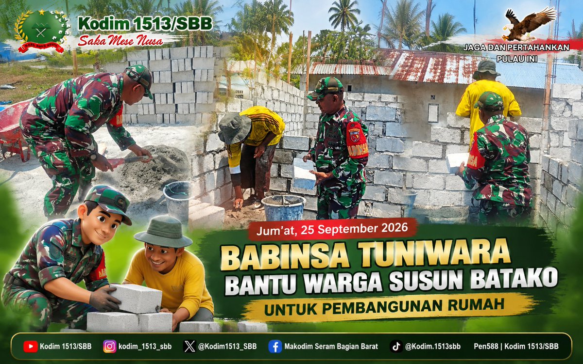 M1513sbb's tweet photo. Babinsa Tuniwara Bantu Warga Susun Batako untuk Pembangunan Rumah. 

Baca selengkapnya👇
https://t.co/1vHUEanUj5 https://t.co/90ihLiYumv
