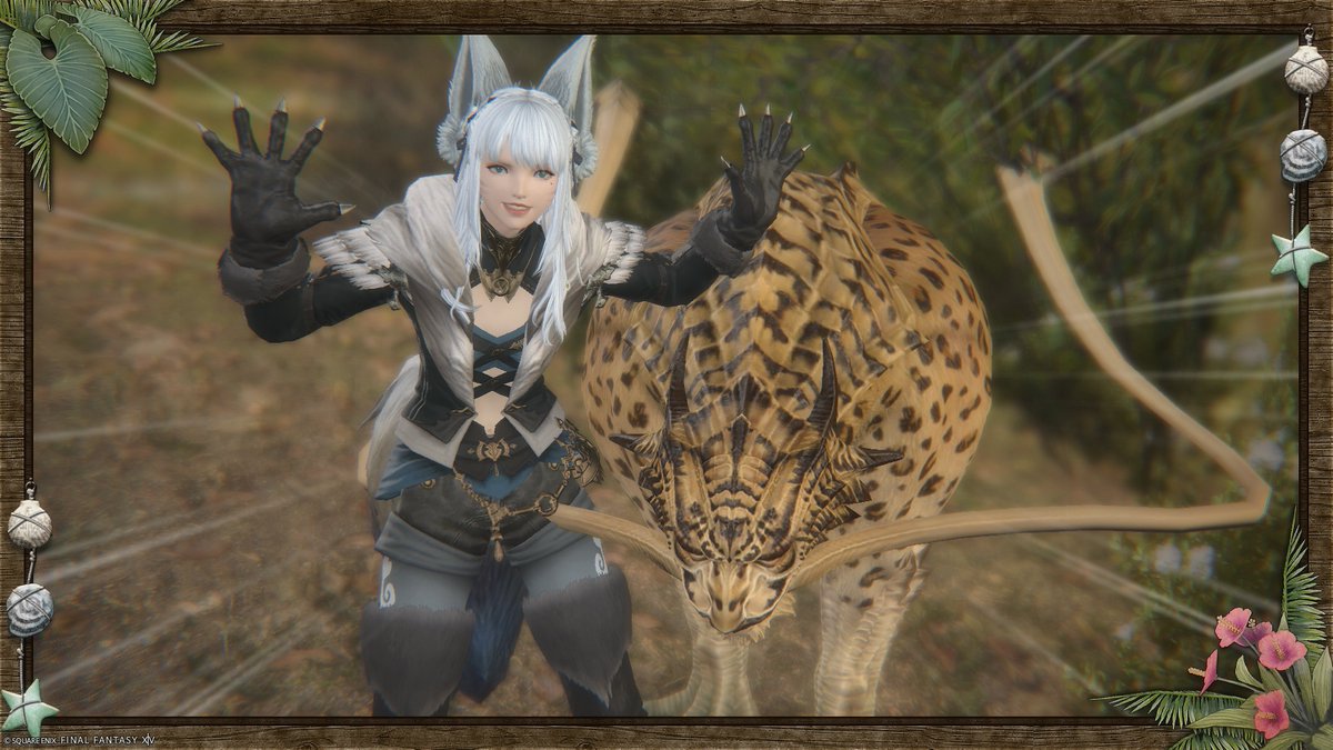 yuki_ff14's tweet photo. 「野生のゆきちゃんが現れた！」
　　　　　　たたかう　→あいにいく
　　　　　　まじゅう　　にげる

＃ミコッテ
＃わたしかわいい
＃おもしれー女 https://t.co/Ty5woupyvH