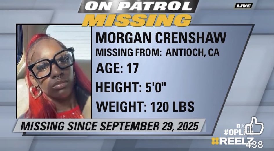 Galaxtabrat's tweet photo. 🚨TW: MISSING PERSON 🚨
BOOST, PLEASE SHARE AND REPOST

If you see or have seen #MorganCrenshaw please call your local law enforcement agency 911 🙏🏾🙏🏾👆🏾👆🏾 always https://t.co/ZKjYBakXtH